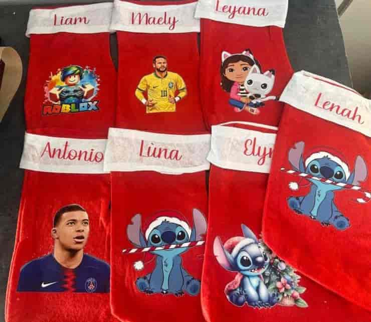 Impression DTF sur chausette de noël