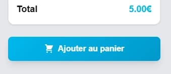Confirmation d'ajout au panier après export
